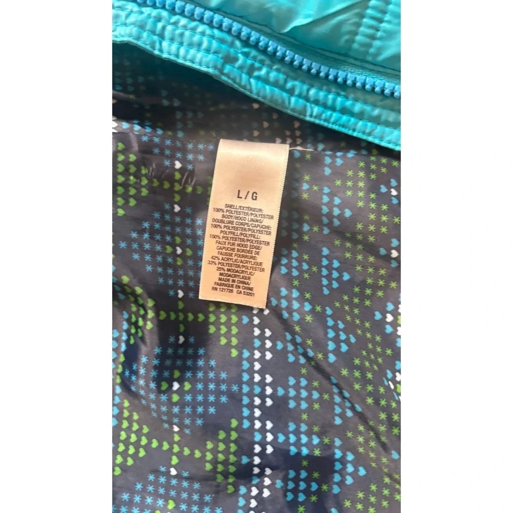 Aeropostale Puffer Vest Turquoise Women's Size L Sleeveless Quilted VTG‎ No Hood
